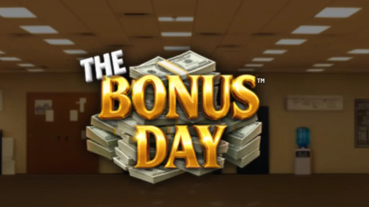 Interface do jogo The Bonus Day com tema de escritório corporativo